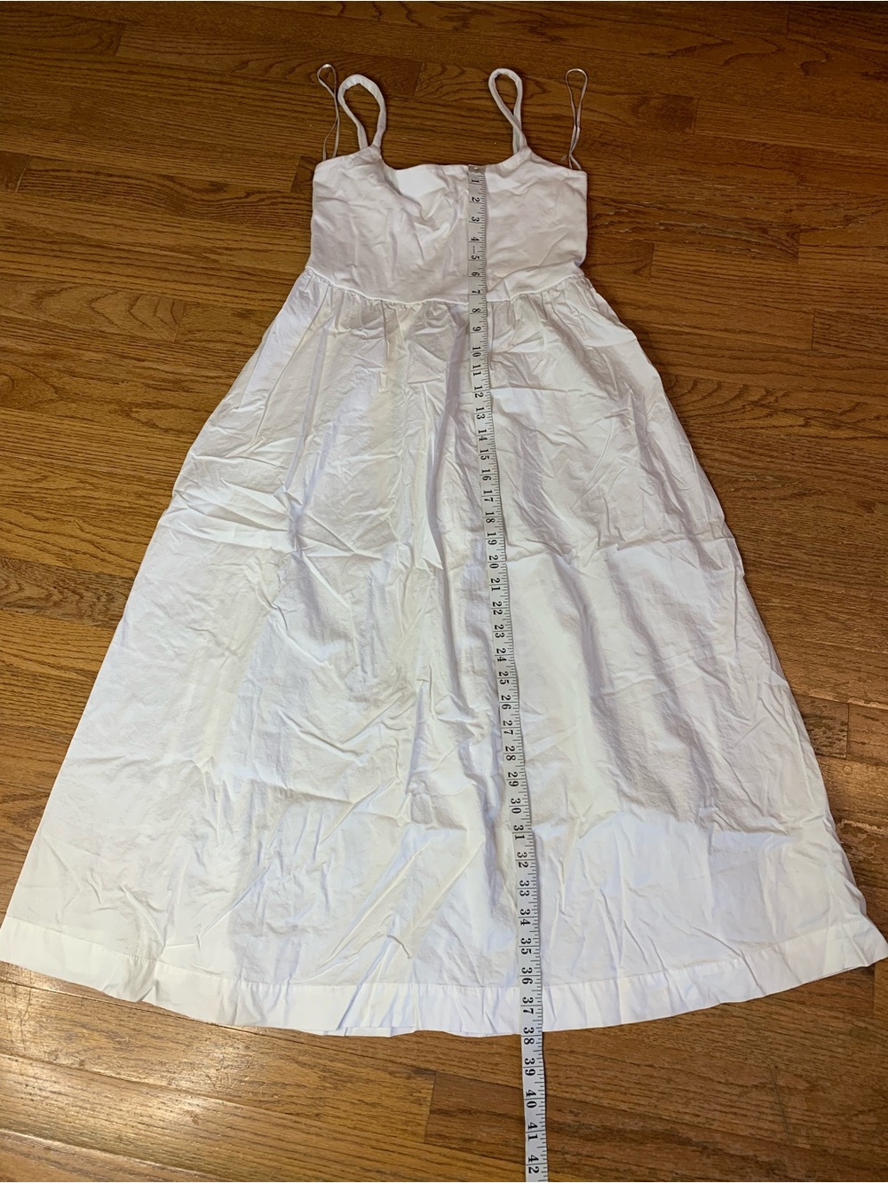 OLD NAVY White Cotton Cami Maxi Dress Empire Waist Size Medium - Picture 5 of 6